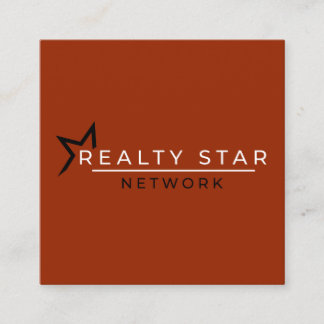 Rotes Logo mit roter Fahne Quadratische Visitenkarte