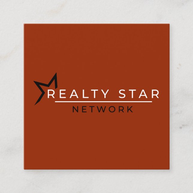 Rotes Logo mit roter Fahne Quadratische Visitenkarte (Vorderseite)