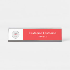 Rotes Logo Modernes Schreibtisch-Namensschild Schreibtischnamensplakette