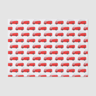 Rotes Löschfahrzeug-Muster Seidenpapier
