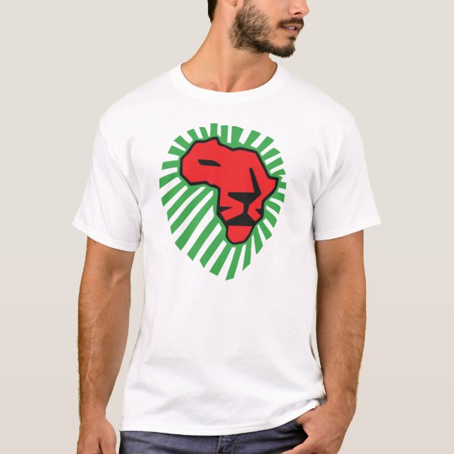 Rotes Löwe-Grün-Mähne Waka Waka Afrika Shirt (Vorderseite)
