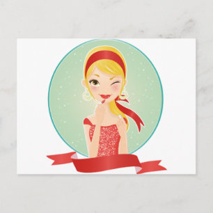 Rotes Mädchen Postkarte