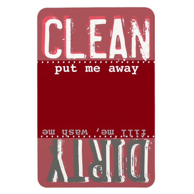 Rotes Magnet für Geschirrspüler - Sauberes/schmutz (Vertikal)