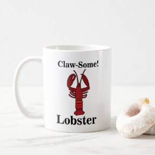 Rotes Maine-Hummer-Meeresfrüchte-Küstenufer Kaffeetasse