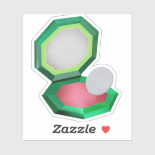 Rotes Makeup in grünem Compact Aufkleber