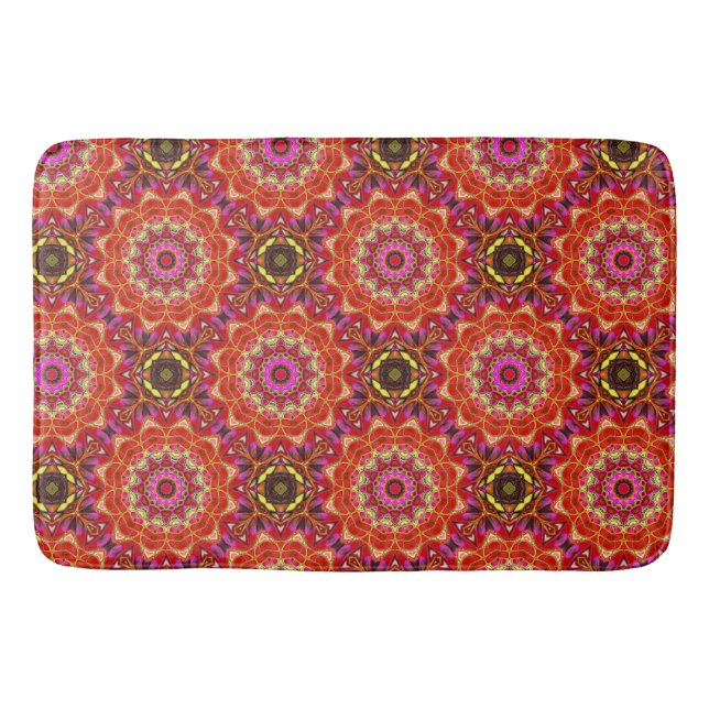 Rotes MANDALA  Badematte (Vorderseite)