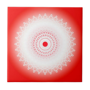 Rotes Mandala Fliese