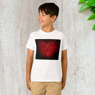 Rotes Mandala Herz Romantisches Boho Muster T-Shirt