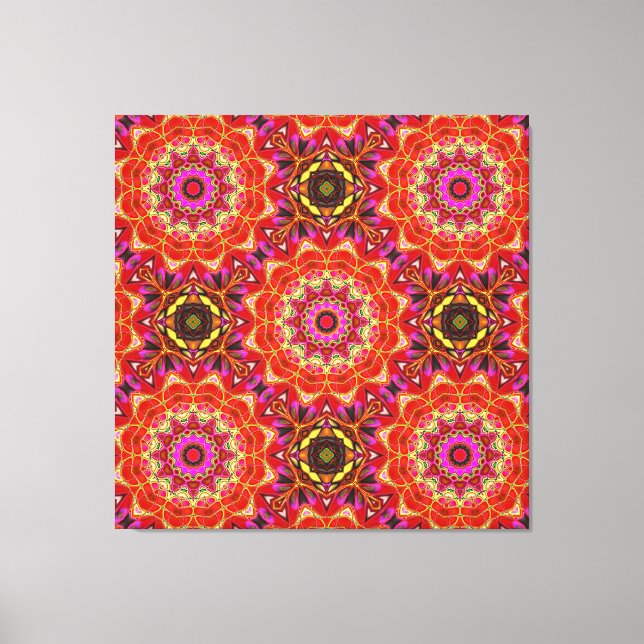 Rotes MANDALA  Leinwanddruck (Vorderseite)