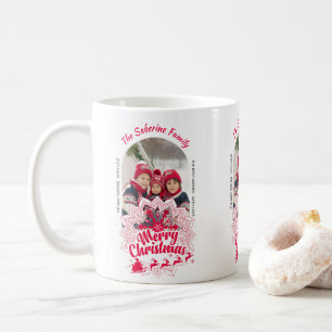 Rotes Mandala-Schneeglöckchen & Weihnachtsschlitte Kaffeetasse