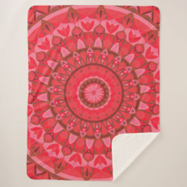Rotes Mandala-Warm-Boho-Muster Kuschelige Weiche H Sherpadecke
