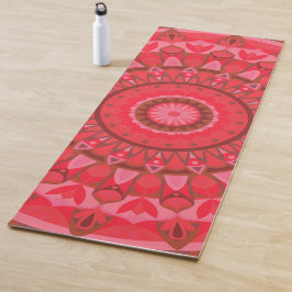 Rotes Mandala-zentriertes Boho-warmes Design Medit Yogamatte