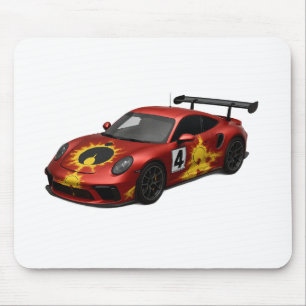 Rotes Mandelbrot-Rennwagen Mousepad