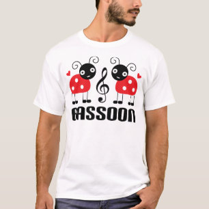 Rotes Marienkäferbassoon-Musiker-Geschenk T-Shirt