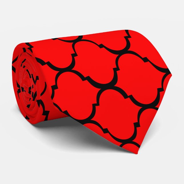 Rotes marokkanisches Design Krawatte (Gerollt)