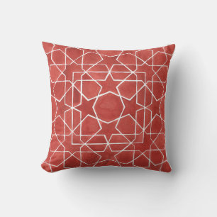 Rotes marokkanisches Mosaik ROSETTE Kissen