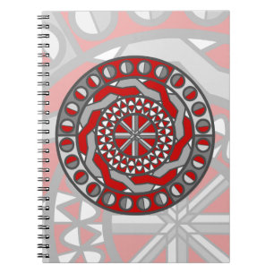 Rotes Maschinennotizbuch Notizblock