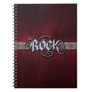 Rotes Metallfelsen-Notizbuch Notizblock
