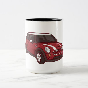 Rotes Mini Cooper Zweifarbige Tasse