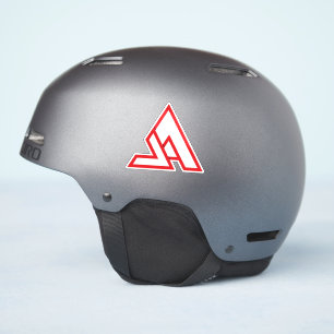 Rotes minimales Buchstaben-VA-Monogramm Aufkleber