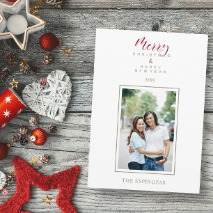 Rotes minimalistisches chic Frohe Weihnachten Foto