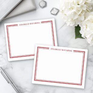 Rotes minimalistisches Monogramm Post-it Klebezettel