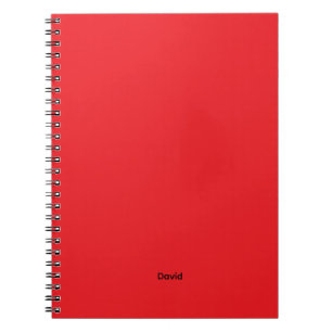 Rotes minimalistisches personalisiertes Namensschi Notizblock