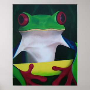 Rotes mit Augen Baum-Frosch-Plakat Poster