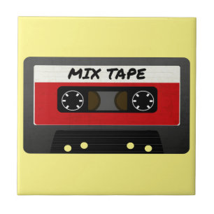 Rotes Mix-Tape - Retro-Geschenk im Stil der 80er u Fliese