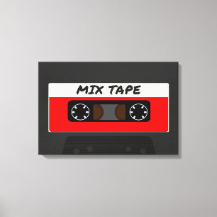 Rotes Mix Tape - Retro-Geschenk im Stil der 80er u Leinwanddruck