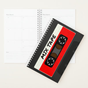 Rotes Mix-Tape - Retro-Geschenk im Stil der 80er u Planer