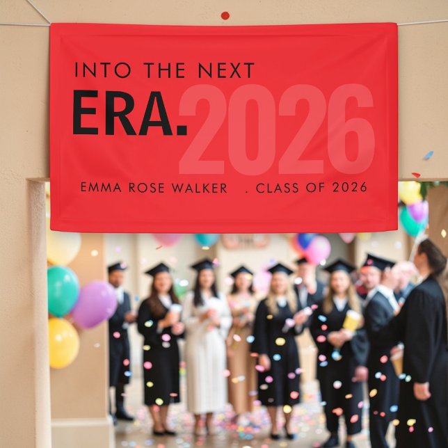 Rotes modernes Abschlussbanner der Klasse 2026 Banner (Von Creator hochgeladen)