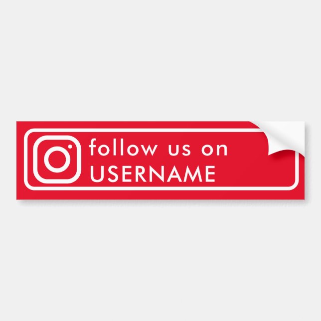 Rotes modernes benutzerdefiniertes Instagram Socia Autoaufkleber (Vorne)