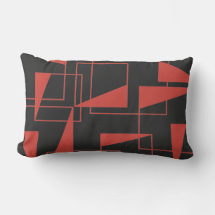 Rotes, modernes, dynamisches, trendy geometrisches lendenkissen