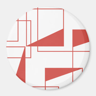 Rotes, modernes, dynamisches, trendy geometrisches magnet