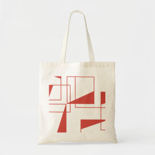Rotes, modernes, dynamisches, trendy geometrisches tragetasche