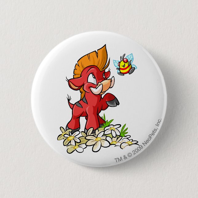 Rotes Moehog und Summen Button (Vorderseite)