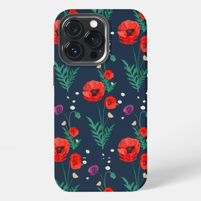 Rotes Mohn Blumen-Design Case-Mate iPhone-Hülle iPhone Hülle (Hinten)