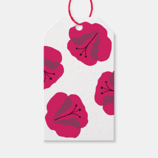 Rotes Mohn Geschenkpapier Geschenkanhänger