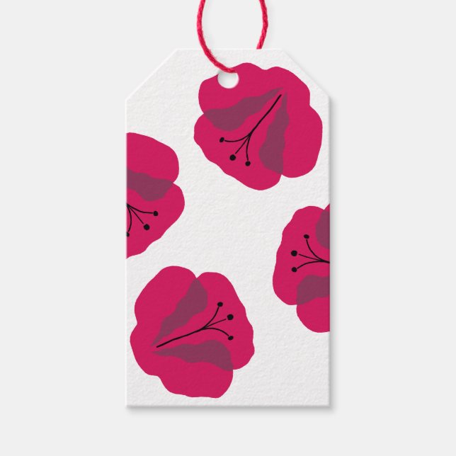 Rotes Mohn Geschenkpapier Geschenkanhänger (Vorderseite)