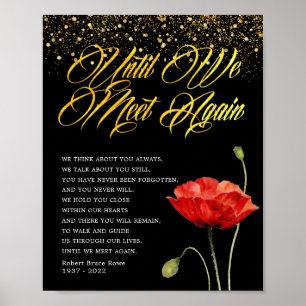 Rotes Mohnblumen-Blumen-Trauer-Gedicht-Schild Poster