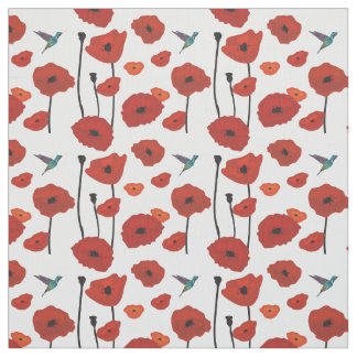 Rotes Mohnblumen-Gewebe Stoff