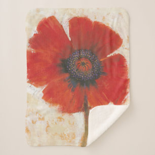 Rotes Mohnblumen-Porträt Sherpadecke