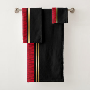 Rotes Mohnblumen-Wasser Badhandtuch Set