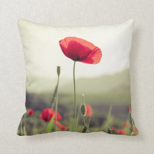 Rotes Mohnblumenkissen Kissen