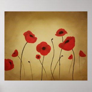 Rotes Mohnmotiv Poster