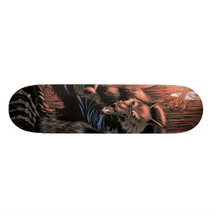 Rotes Mondwerewolf-Skateboard Skateboard
