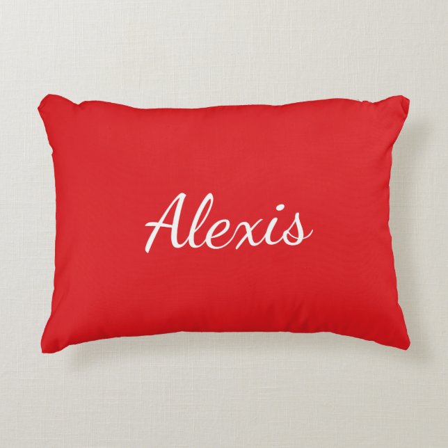 Rotes Monogramm Akzent Pillow Dekokissen (Vorderseite)