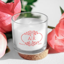 Rotes Monogramm der Round Wedparty