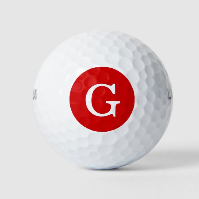 Rotes Monogramm Golfball (Vorderseite)